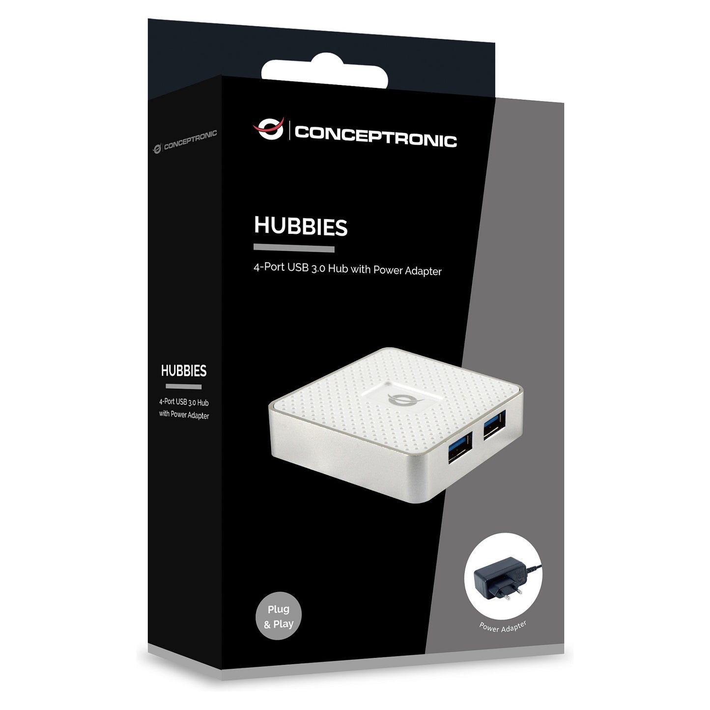 CONCEPTRONIC 4-Port Hub USB Micro-B->4xA3.0 m.Netz. ws