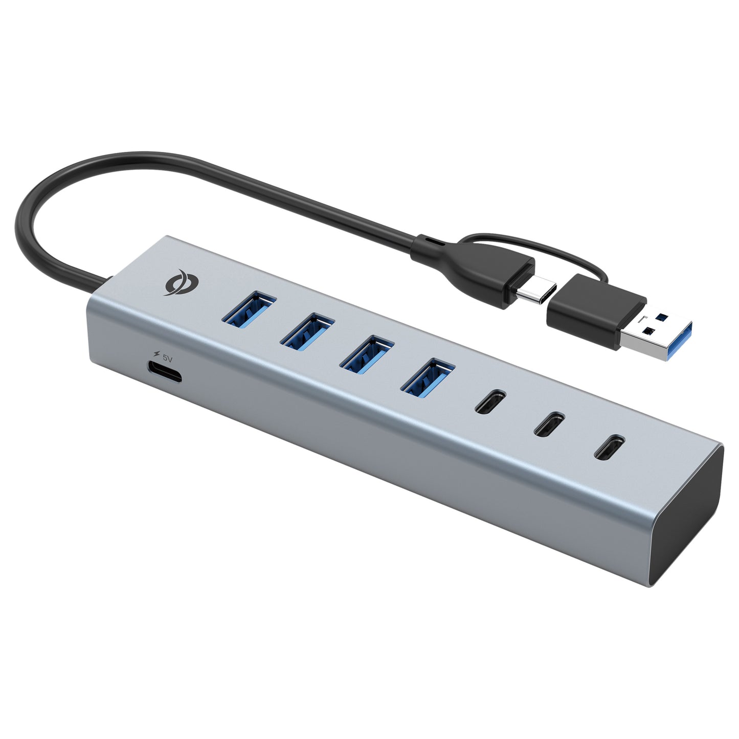 CONCEPTRONIC 7-Port Hub USB-A3.0/-C Adap.->4xA3.0+m.Netz. gr