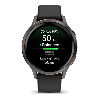 Garmin Venu 4 41mm Silikon-Armb. schwarz/schiefergr