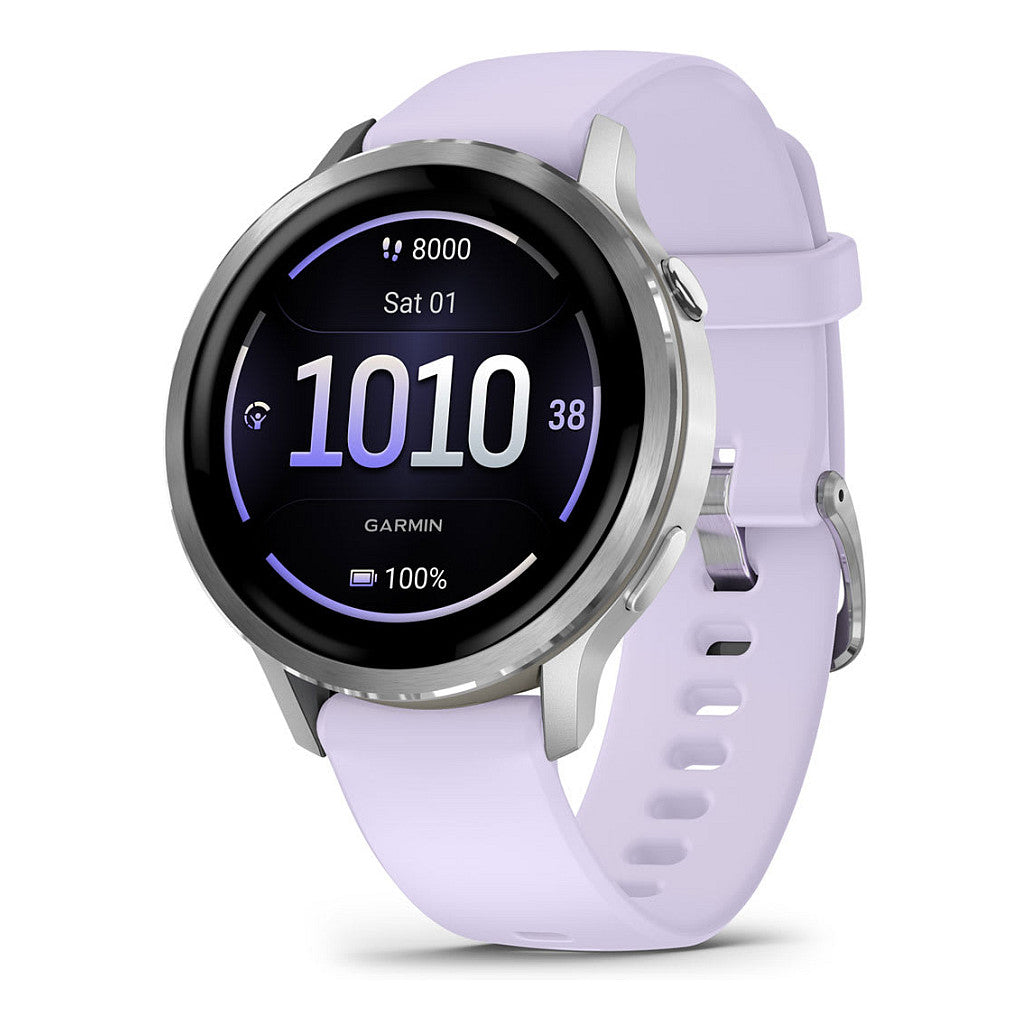 Garmin Venu 4 41mm Silikon-Armb. grau/silber/lavend