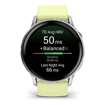 Garmin Venu 4 45mm Silikon-Armb. grau/silber/zitron
