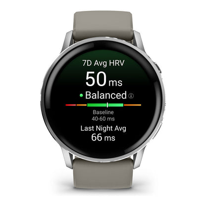 Garmin Venu 4 45mm Silikon-Armb. schwarz/silber/gra