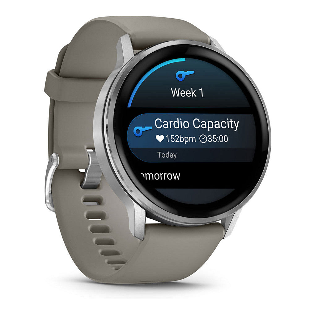 Garmin Venu 4 45mm Silikon-Armb. schwarz/silber/gra