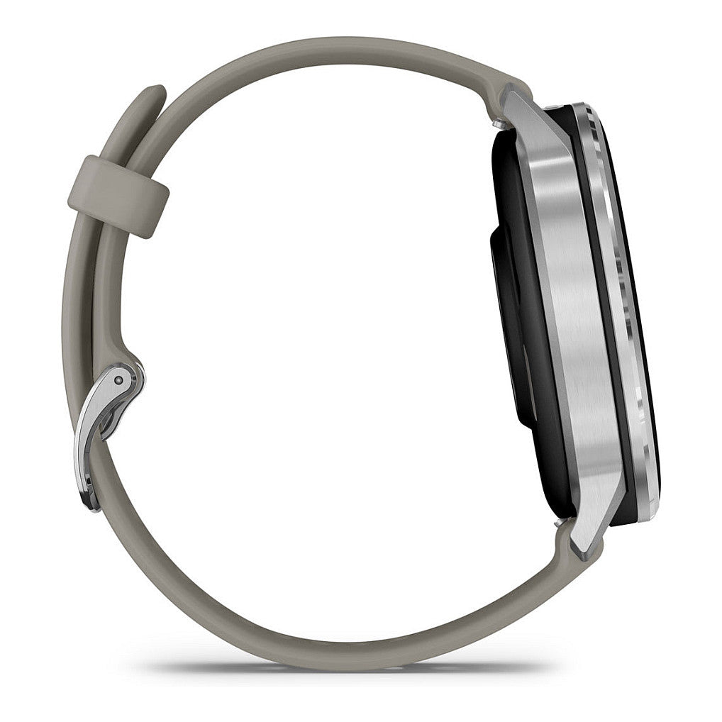 Garmin Venu 4 45mm Silikon-Armb. schwarz/silber/gra