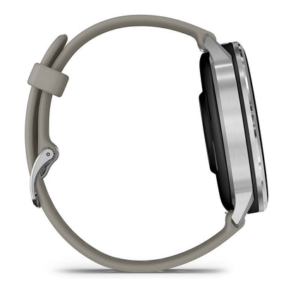 Garmin Venu 4 45mm Silikon-Armb. schwarz/silber/gra