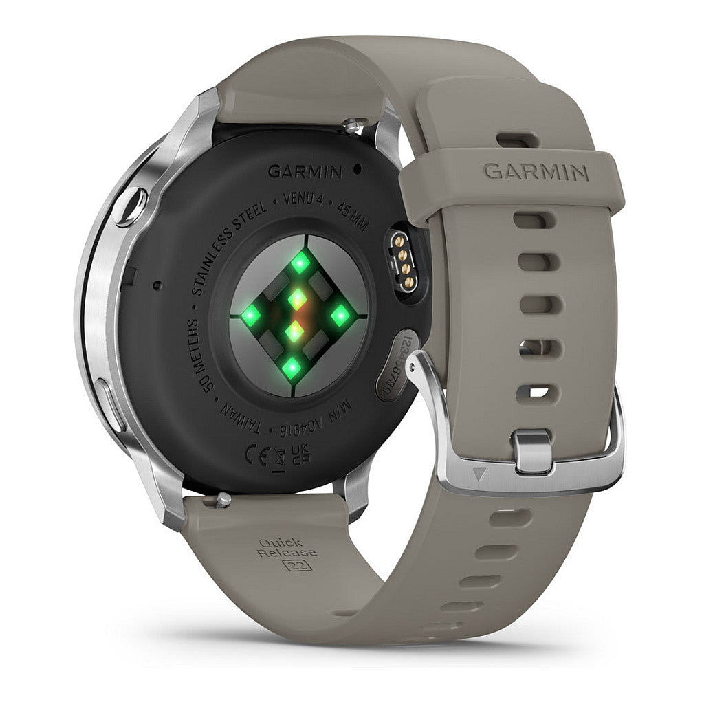 Garmin Venu 4 45mm Silikon-Armb. schwarz/silber/gra
