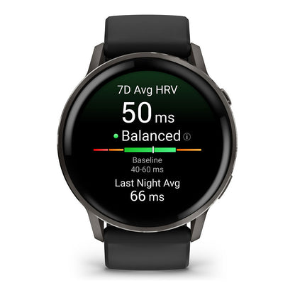 Garmin Venu 4 45mm Silikon-Armb. schwarz/schiefergr