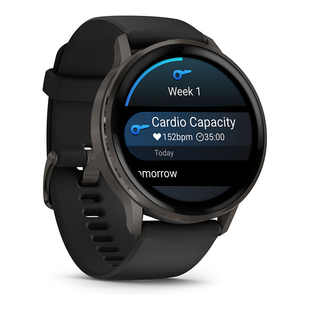 Garmin Venu 4 45mm Silikon-Armb. schwarz/schiefergr
