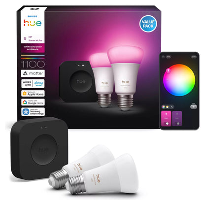 Philips Hue Starter Kit: Hue Bridge Pro + 2 E27