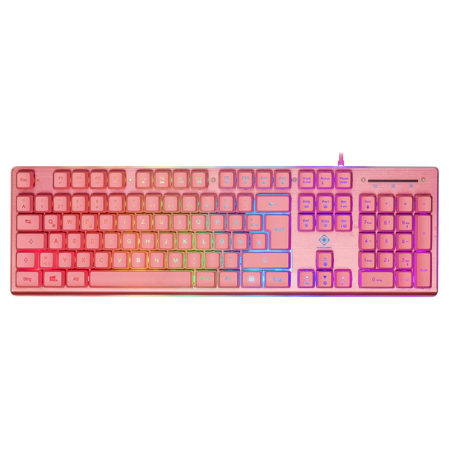 Deltaco Gaming Tastatur USB, RGB pink