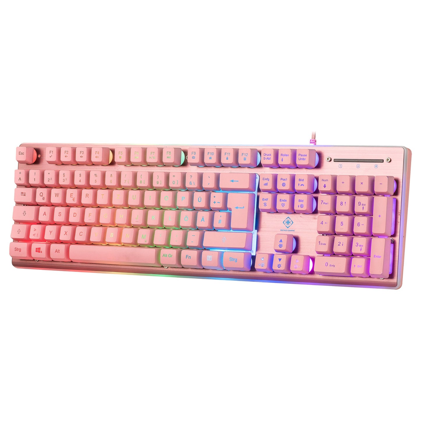 Deltaco Gaming Tastatur USB, RGB pink