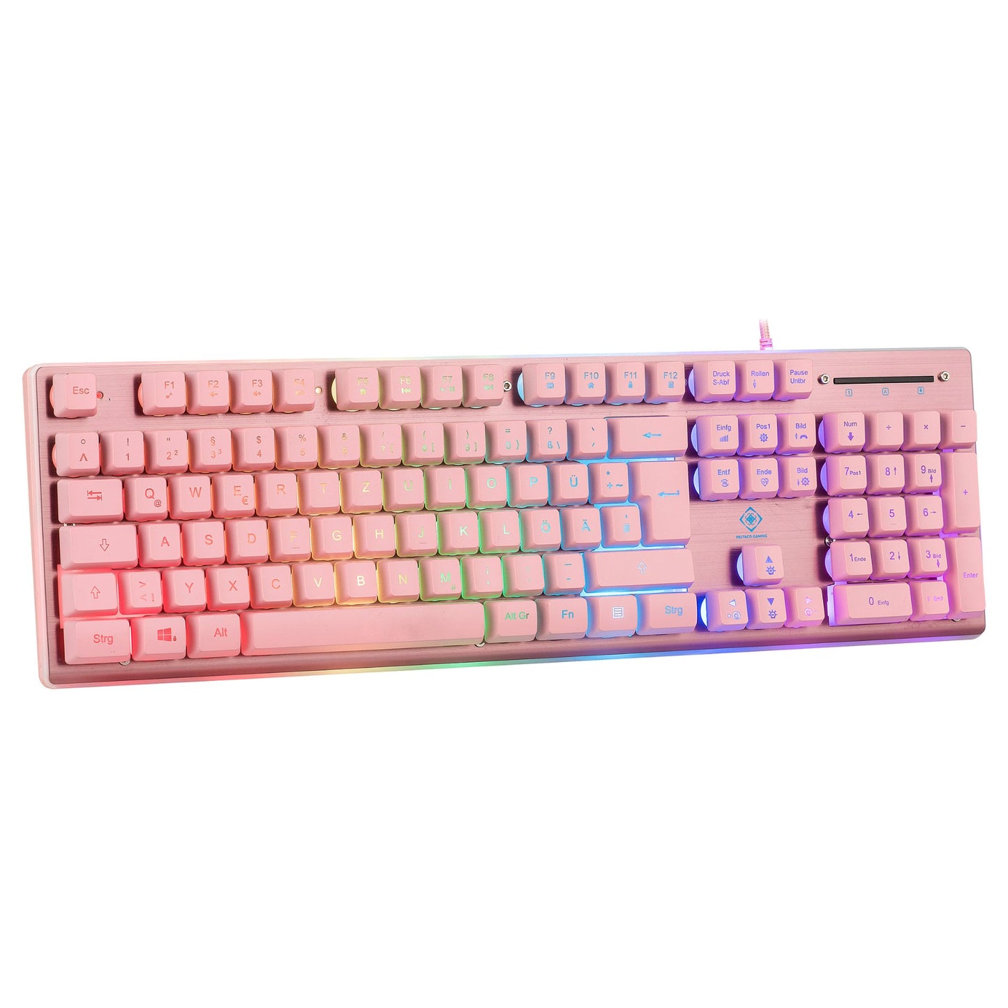Deltaco Gaming Tastatur USB, RGB pink