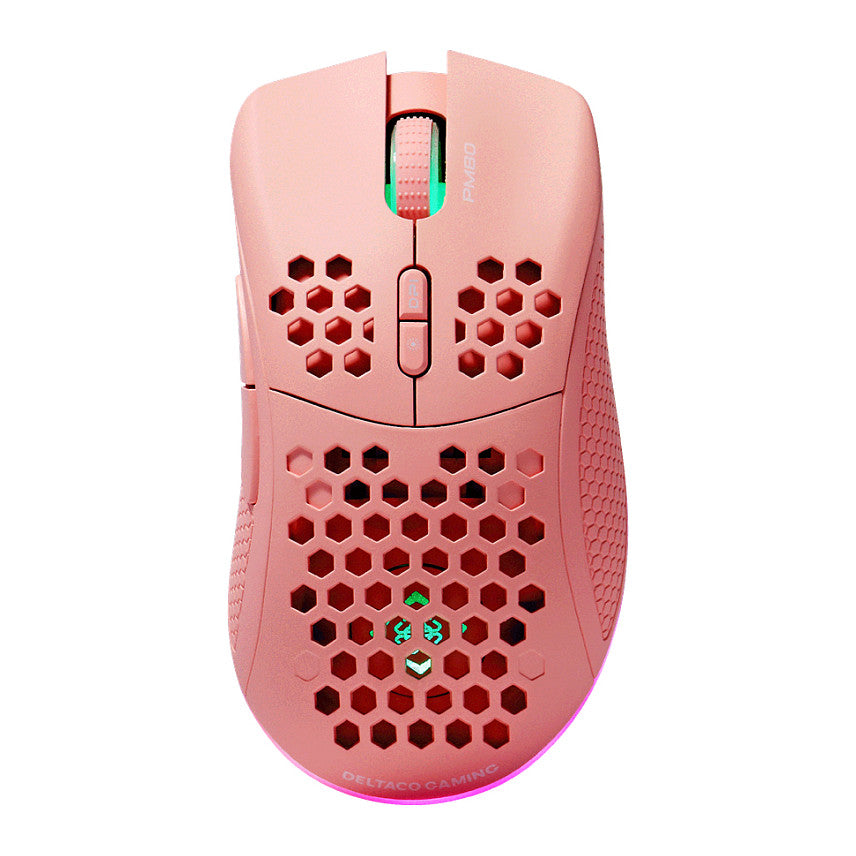 Deltaco Gaming Maus wireless, RGB pink