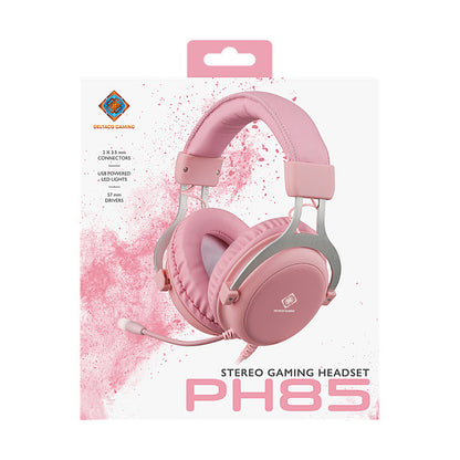 Deltaco Headset Gaming Stereo Klinke LED pink