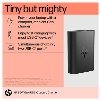 HP USB-C 65W GaN Laptop Charger EURO
