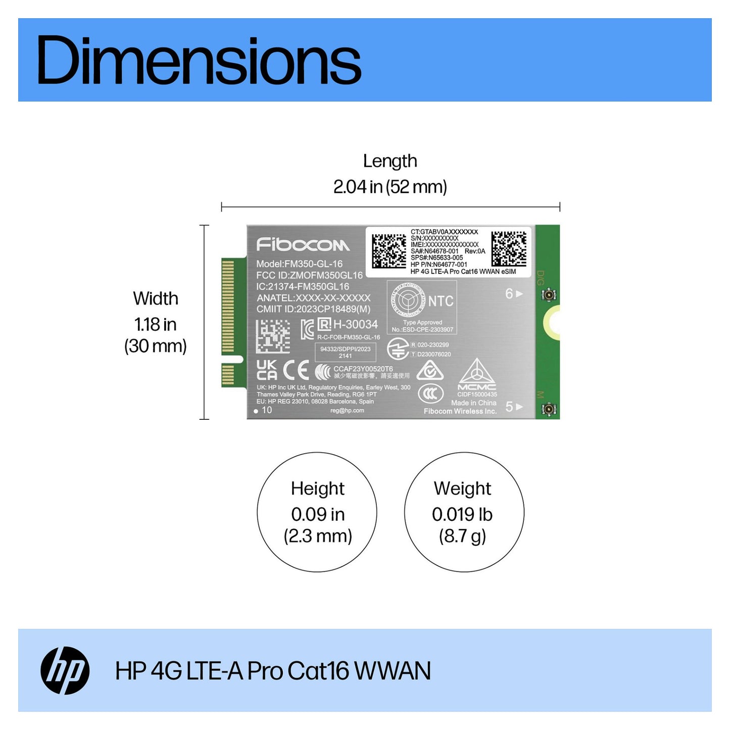 HP Funkmodem 4G LTE-A WWAN Modul