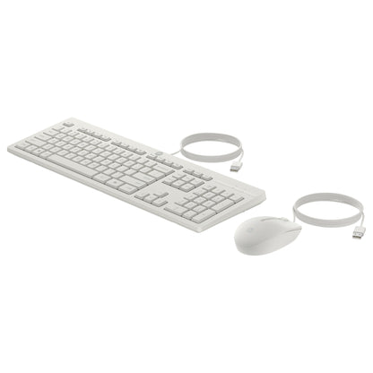 HP Tastatur+Maus 225 Set Kabelgebunden Weiß