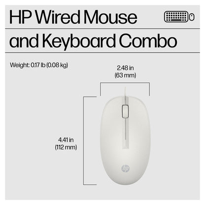 HP Tastatur+Maus 225 Set Kabelgebunden Weiß