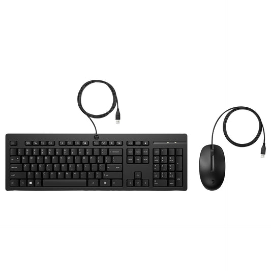 HP Tastatur+Maus 225 Set Kabelgebunden Schwarz