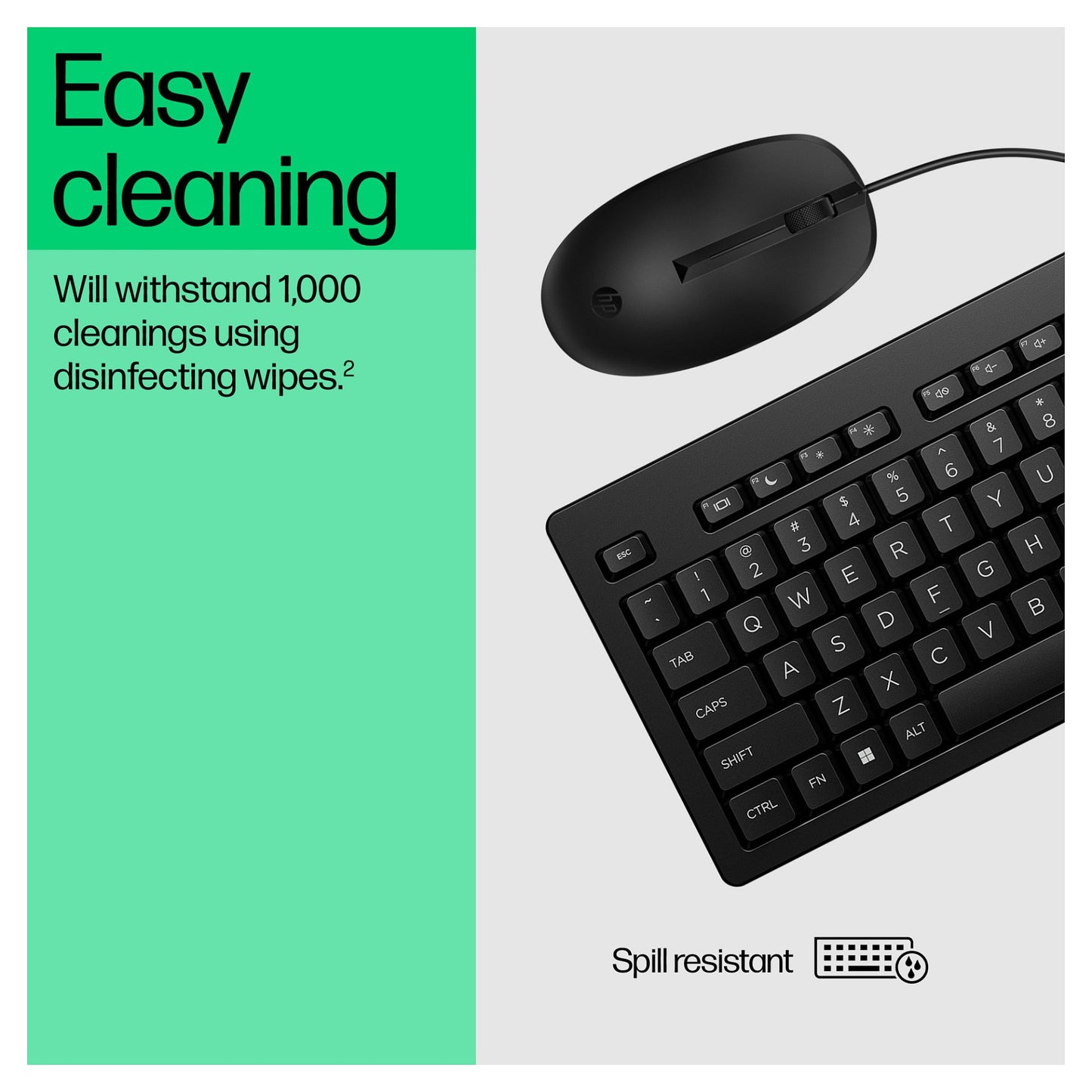 HP Tastatur+Maus 225 Set Kabelgebunden Schwarz