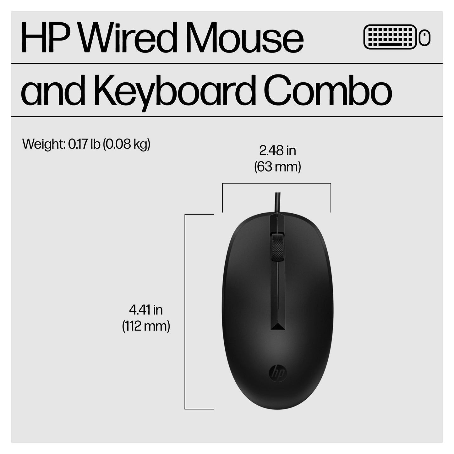 HP Tastatur+Maus 225 Set Kabelgebunden Schwarz