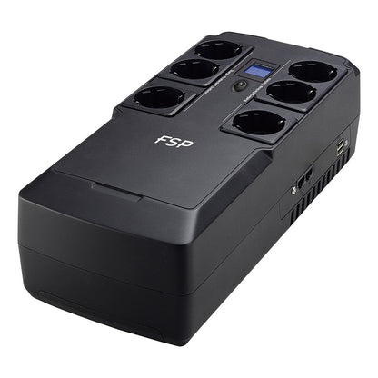 FSP NANOFIT 600 Offline UPS 600VA 360W inkl. 2-port USB charger 6 Schuko