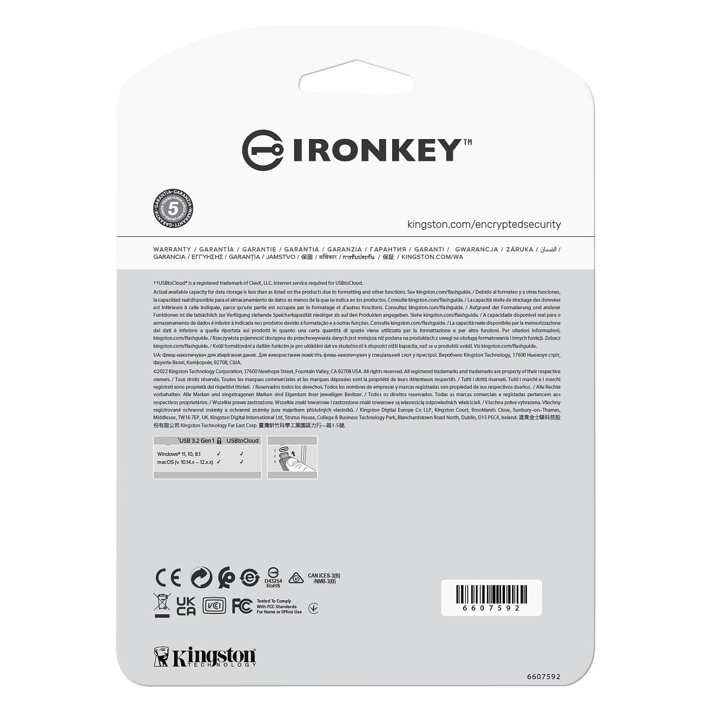 STICK 32GB Kingston IronKey Encryption retail