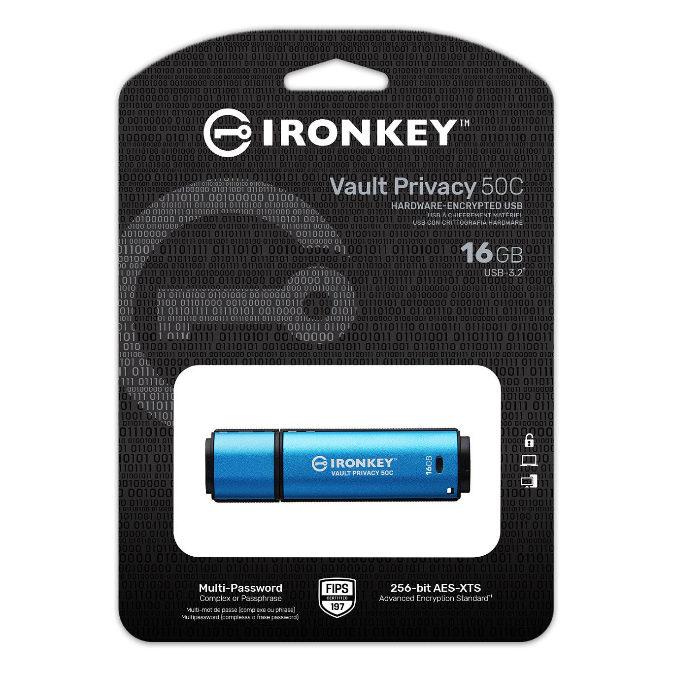 STICK 16GB Kingston IronKey Vault Privacy 50C AES-256 retail