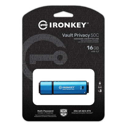 STICK 16GB Kingston IronKey Vault Privacy 50C AES-256 retail