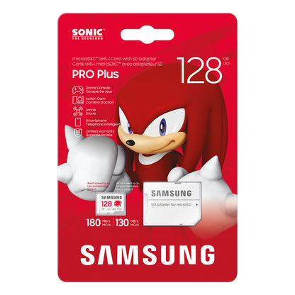 STICK SAMSUNG Sonic microSD Speicherkarte 128GB UHS-I U3 Full HD 4K UHD 180MB/s Read 130MB/s Write fr Handheld-Konsolen inkl. SD-Adapter