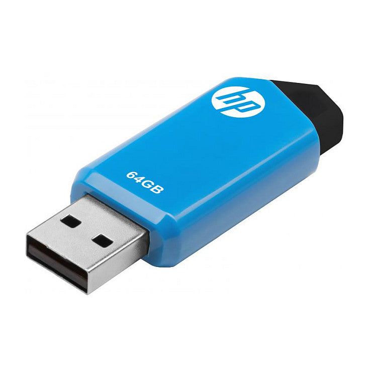 STICK 64GB HP v150w 2.0 Flash Drive (black/blue) retail