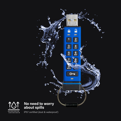 STICK iStorage USB-Stick datAshur Pro blau. schwarz 128 GB