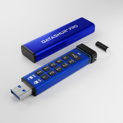 STICK iStorage USB-Stick datAshur Pro blau. schwarz 8 GB