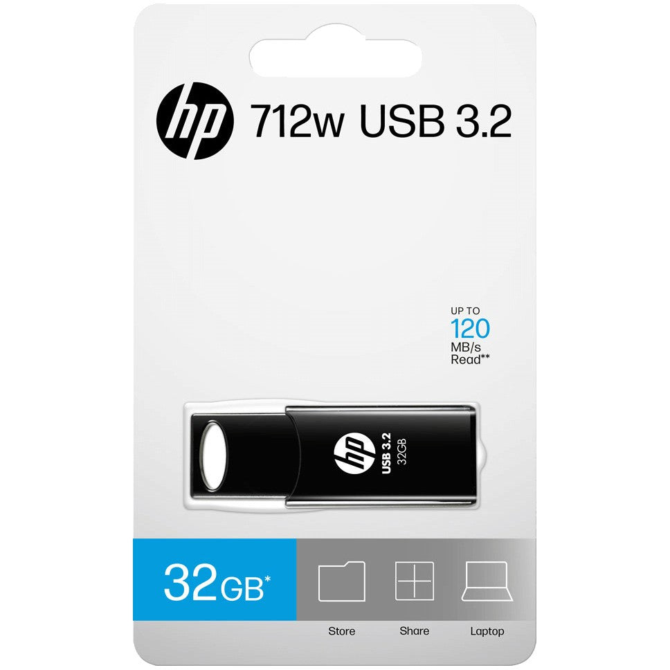 STICK HP 32GB 712w Black USB 3.2 Flash Drive