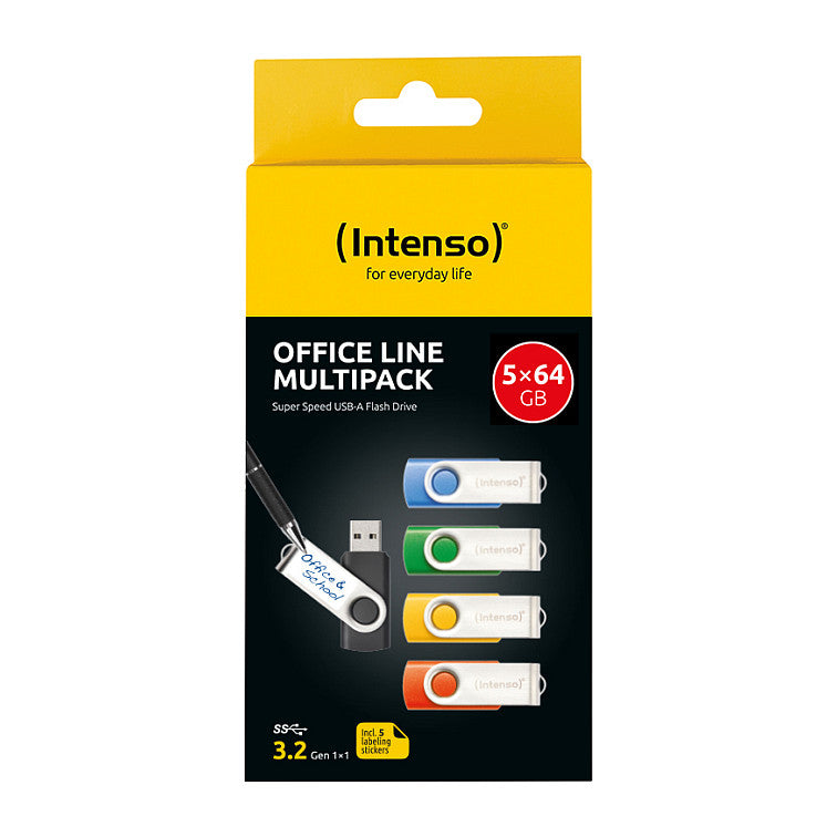 STICK Intenso Office Line 256GB USB Stick 3.2 Multipack x5 bunt