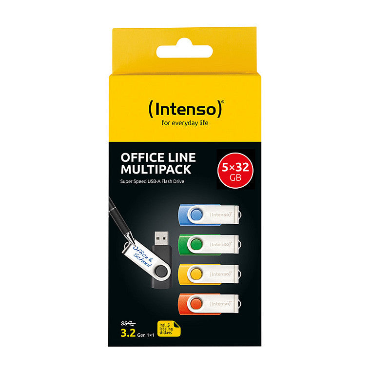 STICK Intenso Office Line 32GB USB Stick 3.2 Multipack x5 bunt