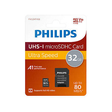 CARD Philips MicroSDHC Card 32GB Class 10 UHS-I U1 incl. Adapter