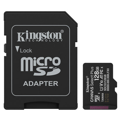 CARD Kingston 128GB microsdxc Canvas Select Plus Gen3 150MB/s A1 Card + Adapter