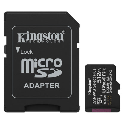 CARD Kingston 512GB microsdxc Canvas Select Plus Gen3 150MB/s A1 Card + Adapter