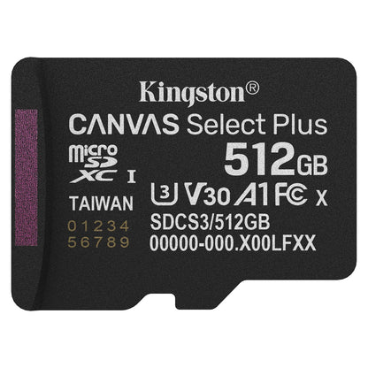 CARD Kingston 512GB microsdxc Canvas Select Plus Gen3 150MB/s A1 Card + Adapter