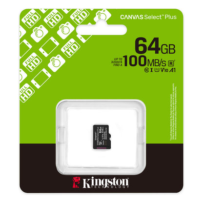 CARD Kingston 64GB micsdxc Canvas Select Plus Gen3 100R A1 Single Pack w/o ADP