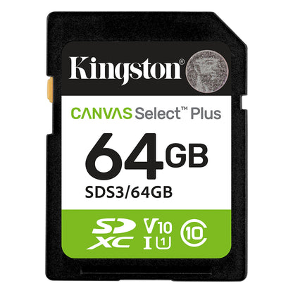 CARD Kingston 64GB sdxc Canvas Select Plus Gen3 100MB/s C10 UHS-I U1 V10