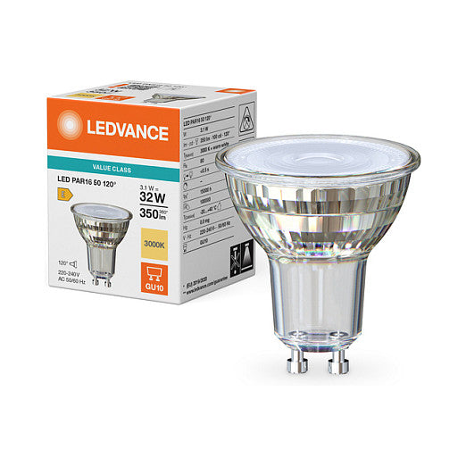 Osram LED PAR16 50 120° P 3.1W 830 GU10 LED-Reflektorlampen PAR16 mit Retrofit-Ste