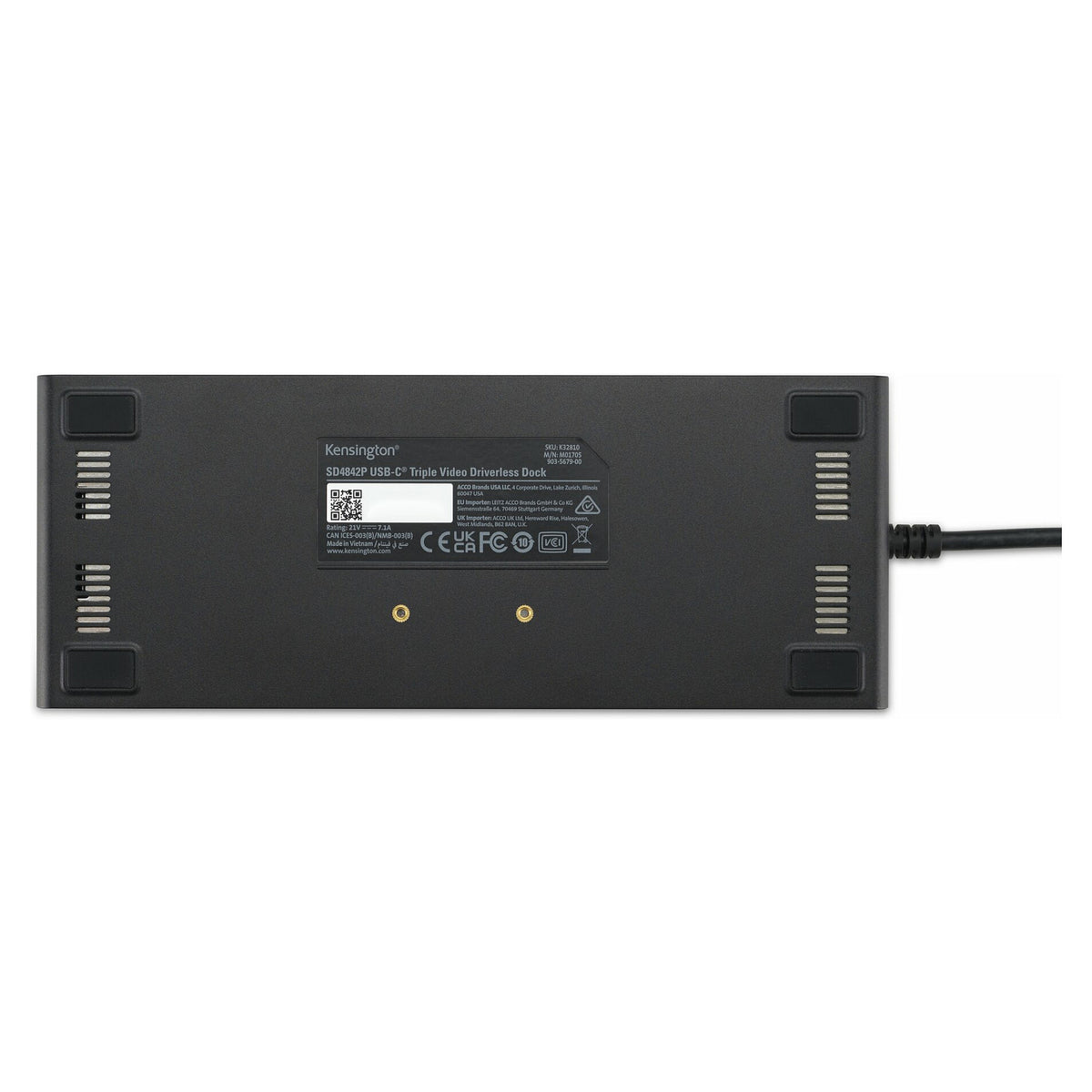 Kensington SD4842P EQ USB-C 10Gbps Triple Video Driverless Docking Station with 100W Power