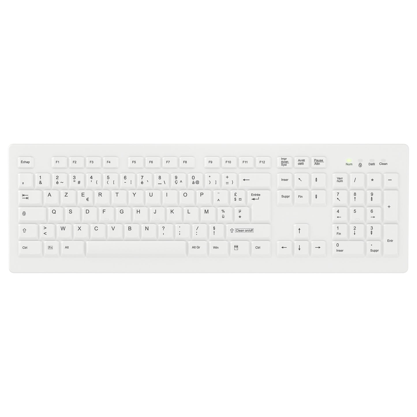 Cherry AK-C8100F-FU1-W/FR - wischdesinfizierbar - weiß - französisch