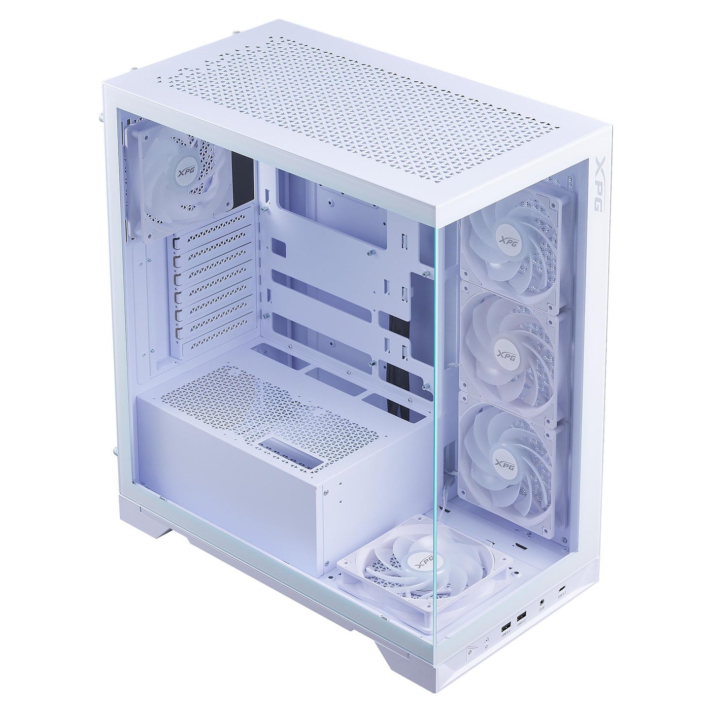 XPG Invader X BTF ATX Midi Tower weiß 5x120mm ARGB USB C