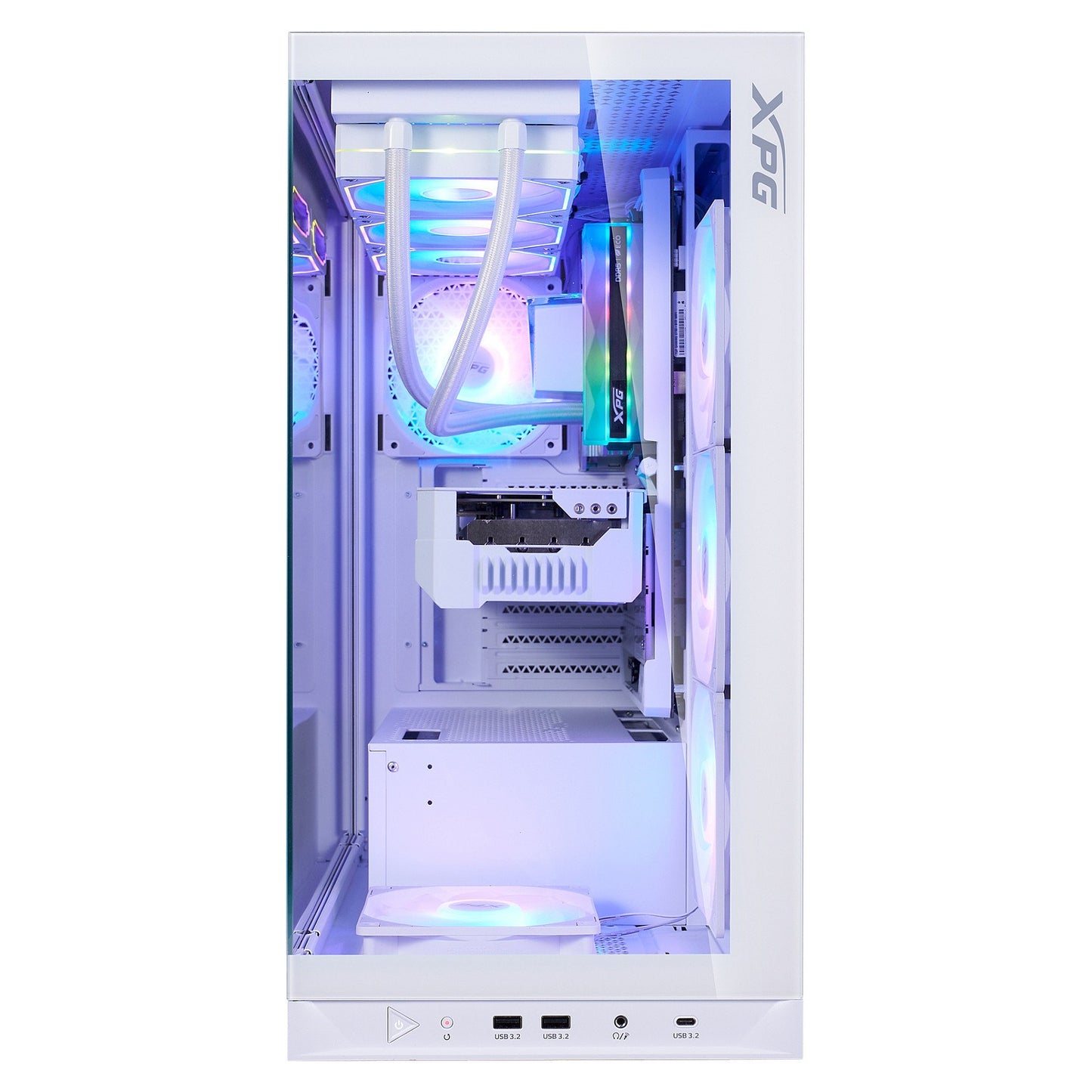 XPG Invader X BTF ATX Midi Tower weiß 5x120mm ARGB USB C