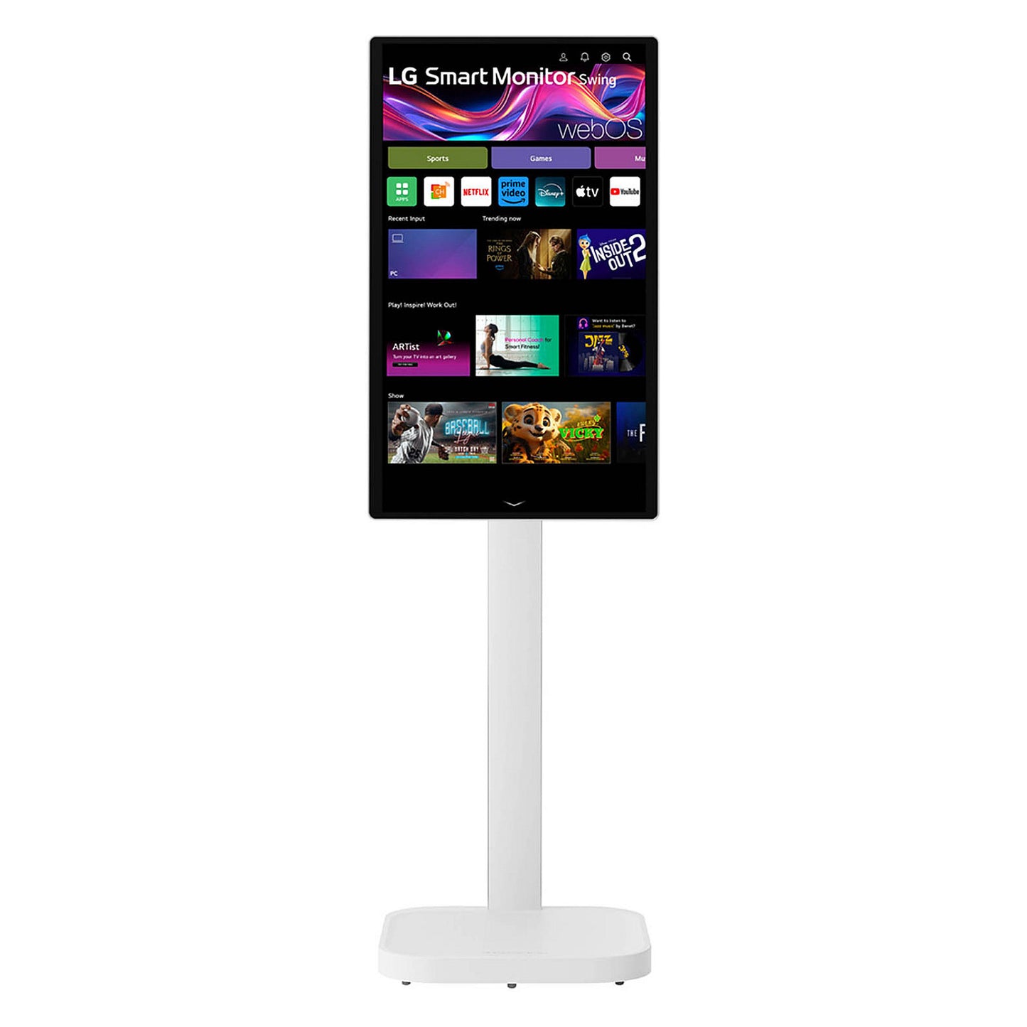 80,0 cm/31,5" (3840×2160) LG 32U889SA-W 16:9 IPS 5 ms 60Hz USB-C (65W) ×3 HDMI ×2 Touchscreen Rollenständer White