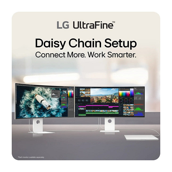 101,6 cm/40" (5120×2160) LG 40U990A-W 21:9 NanoIPS 5 ms 120Hz Thunderbolt 5 (96W) HDMI 2.1×2 DP2.1 USB-C KVM Daisy-Chain Curved White