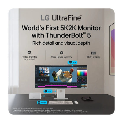 101,6 cm/40" (5120×2160) LG 40U990A-W 21:9 NanoIPS 5 ms 120Hz Thunderbolt 5 (96W) HDMI 2.1×2 DP2.1 USB-C KVM Daisy-Chain Curved White